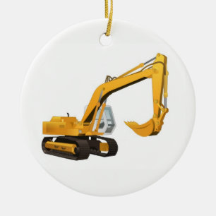 Excavator Ceramic Tree Decoration