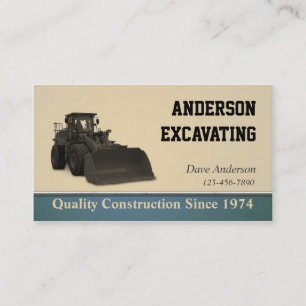 Excavator Construction Business Card