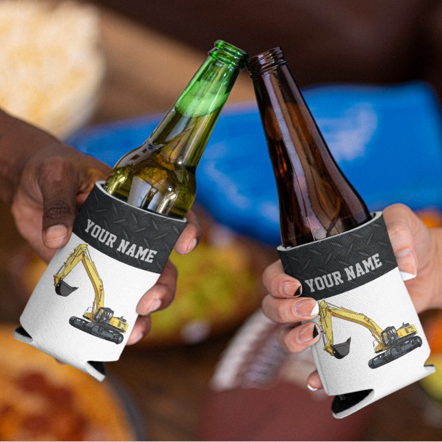 Excavator Construction Equipment Cool Name Can Cooler (Creator Uploaded)