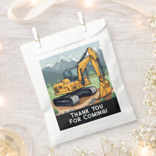 Excavator Construction Equipment Digger Birthday  Favour Bag