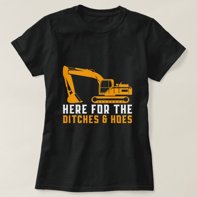 Excavator Construction Site House Building Worker  T-Shirt (Design Front)