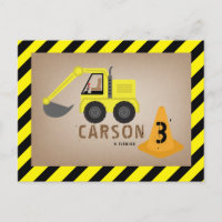 Excavator Construction Theme Birthday