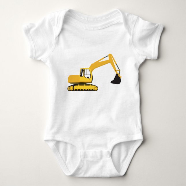 Excavator Construction Truck Baby Bodysuit (Front)