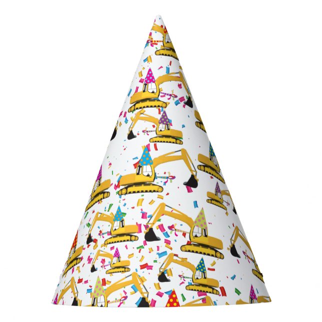 Excavator Construction Truck Birthday Party  Hat (Front)