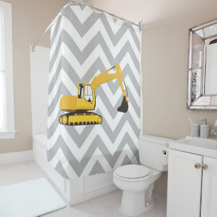 Excavator Construction Truck Shower Curtain