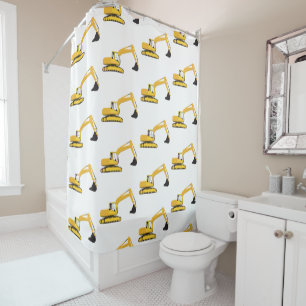 Excavator Construction Truck Shower Curtain