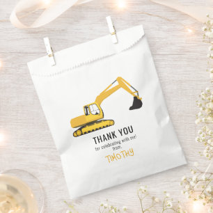 Excavator Construction Trucks Birthday Party Favou Favour Bag
