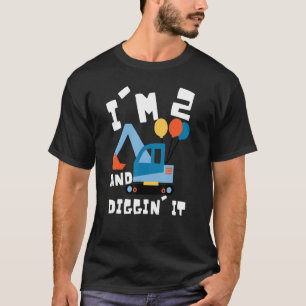 Excavator Cute 2nd Birthday For Toddler T-Shirt