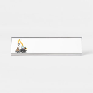Excavator Desk Name Plate