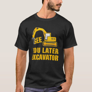 excavator digger construction vehicle boy birthday T-Shirt
