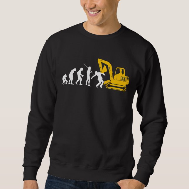 Excavator Driver Excavator Guide Construction Work Sweatshirt (Front)