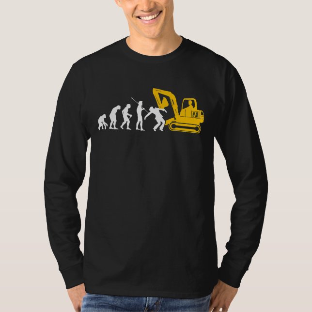 Excavator Driver Excavator Guide Construction Work T-Shirt (Front)