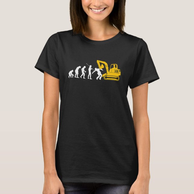 Excavator Driver Excavator Guide Construction Work T-Shirt (Front)