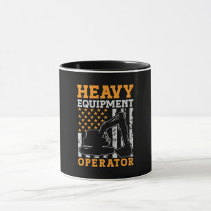 Excavator Driver Heavy Equipment Operator Worker Mug