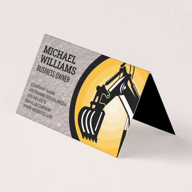 Excavator | Earth Mover Logo Business Card (Front)