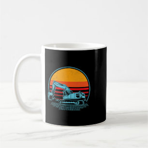 Excavator Ex Retro Sunset aesthetic graphic drawin Coffee Mug