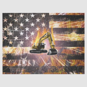 Excavator Flag Sparks Tissue Paper
