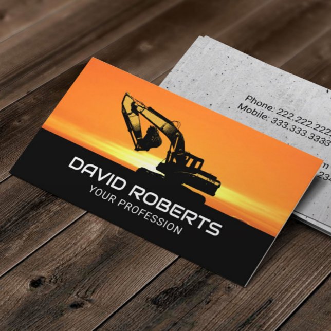 Excavator Heavy Equipment Operator Construction Business Card (Creator Uploaded)