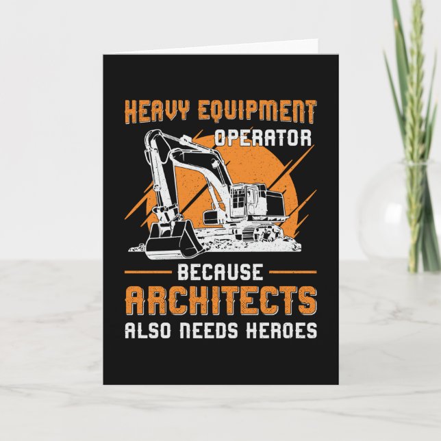 Excavator Heavy Equipment Operator Construction Card (Front)