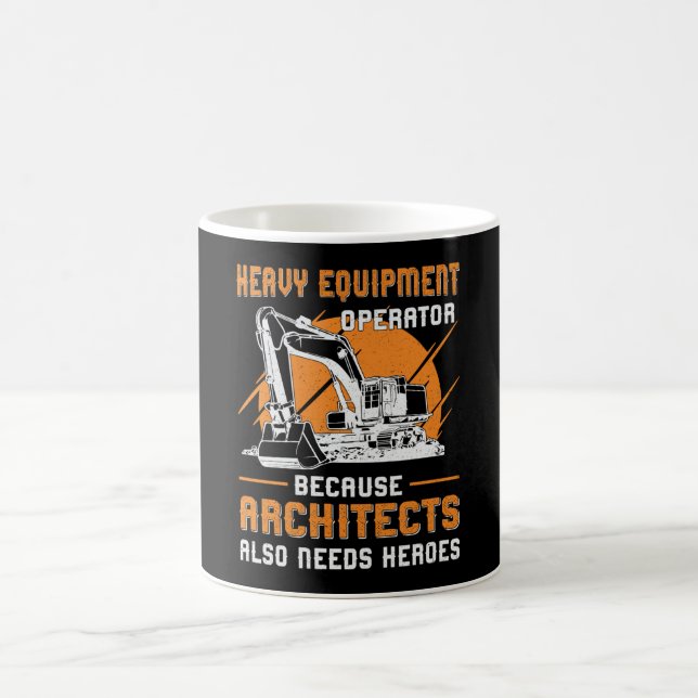 Excavator Heavy Equipment Operator Construction Coffee Mug (Center)