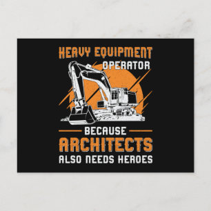 Excavator Heavy Equipment Operator Construction Postcard