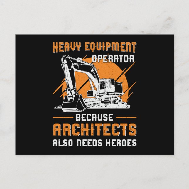 Excavator Heavy Equipment Operator Construction Postcard (Front)