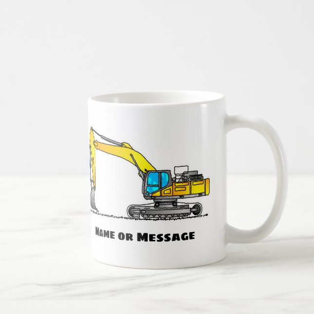 Excavator Mugs, Construction Mugs, Transportation Coffee Mug (Right)