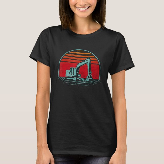 Excavator Operator Heavy Equipment Operator Retro  T-Shirt (Front)