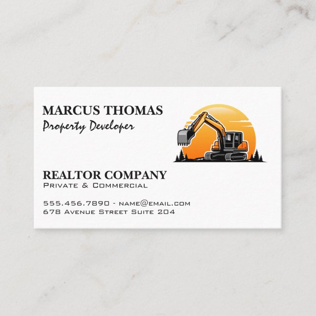 Excavator | Property Development Appointment Card (Front)