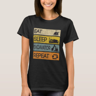 Excavator Repeat Worker Builder Construction Site T-Shirt