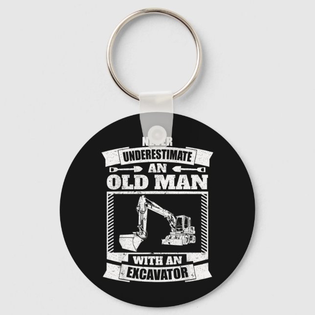 Excavator Shirt Funny Backhoe Key Ring (Front)