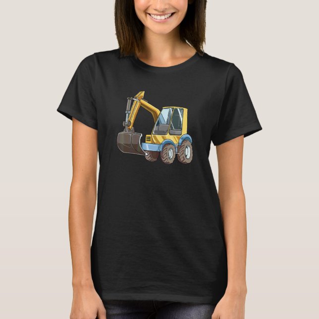 Excavator  Site Manager Construction Site T-Shirt (Front)