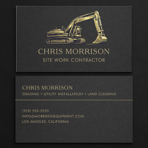 Excavator Site Work Contractor Professional Business Card
