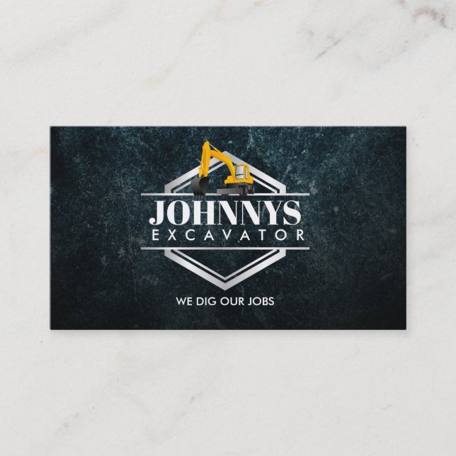 Excavator Slogans Business Cards (Front)