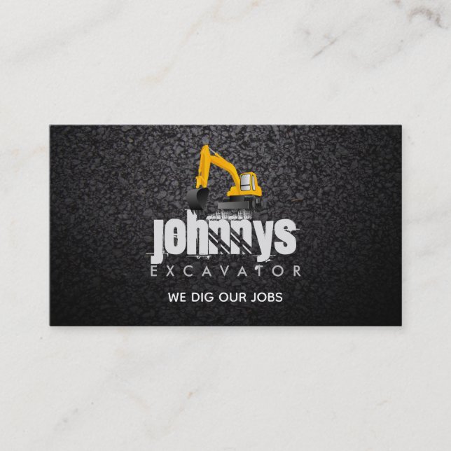 Excavator Slogans Business Cards (Front)