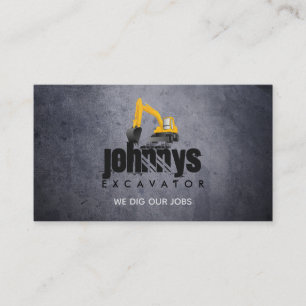 Excavator Slogans Business Cards