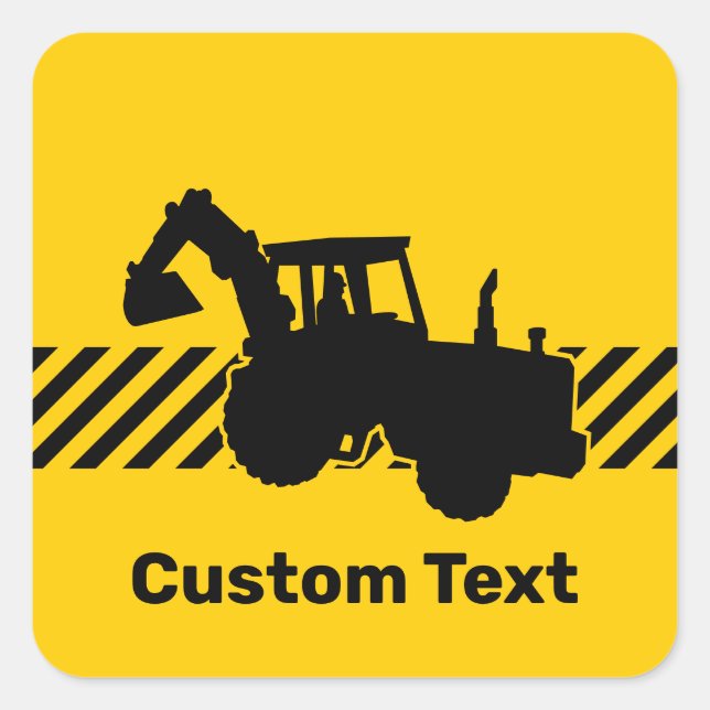 Excavator Square Sticker (Front)