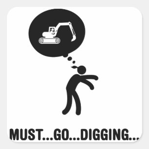 Excavator Square Sticker