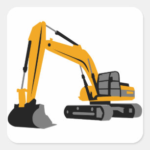 Excavator Square Sticker