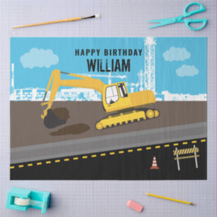 Excavator Truck Construction Trucks Site Tissue Paper