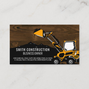 Excavator Vehicle Construction Developer Business Card