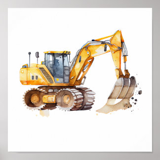 Excavator Wall Art