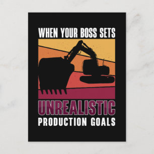 Excavator When Your Boss Construction Site Toddler Holiday Postcard