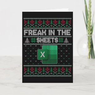 Excel Freak In The Sheets Spreadsheet Ugly Sweater Card