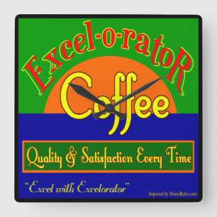 Excel-o-rator Coffee Funny Retro Wall Clock