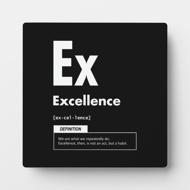 Excellence - Element Of Success - Motivational Plaque (Front)