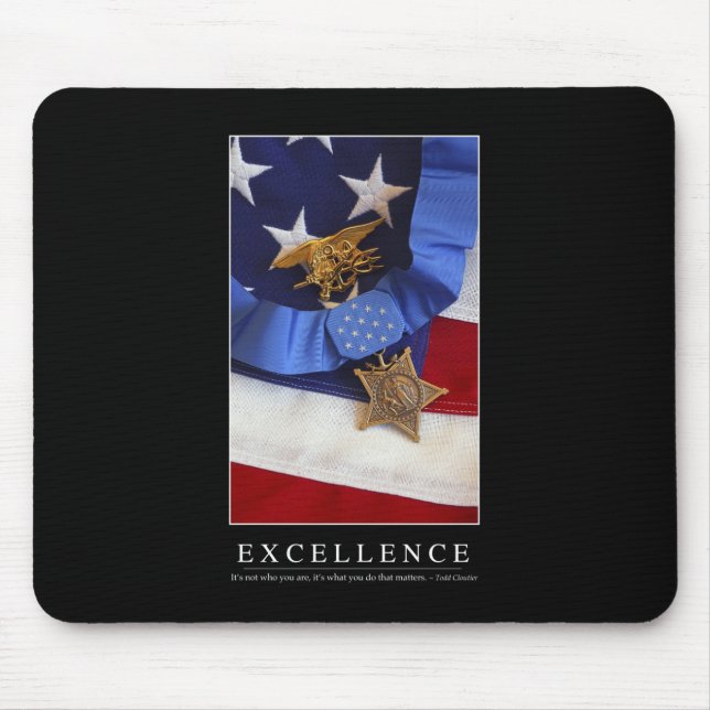 Excellence: Inspirational Quote Mouse Pad (Front)