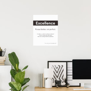 Excellence Quote Minimalist Office Wall Decor