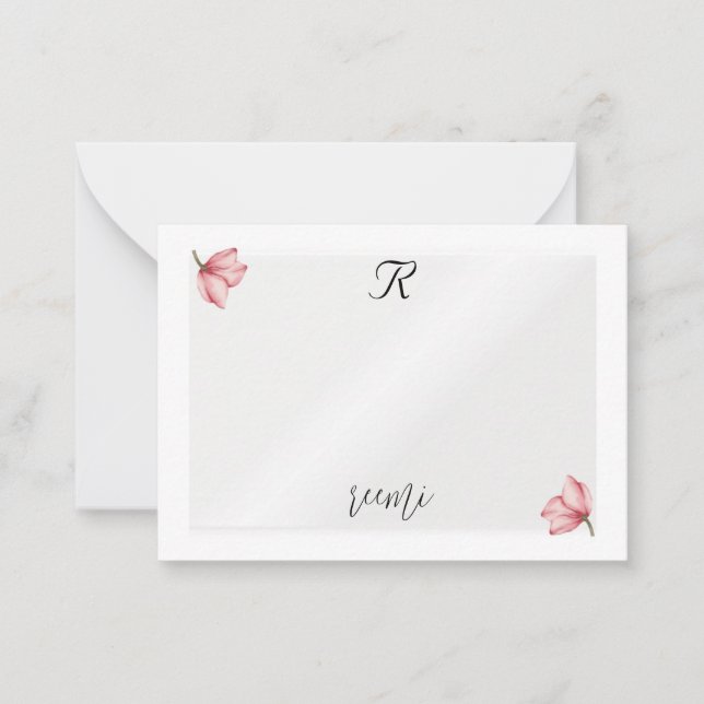 excellent classy silver pink easy note card (Front)