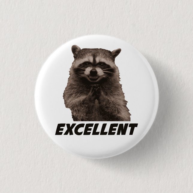 Excellent Evil Plotting Racoon 3 Cm Round Badge (Front)